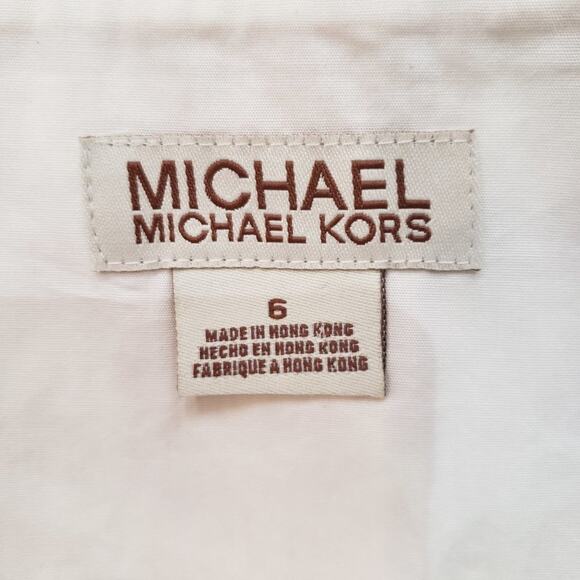 Michael Kors Skirt Women 6 Sequined Coral Bamboo Pattern Pencil Lined  Side Zip - Picture 4 of 6